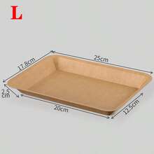 50pcs Disposable Paper Plates, Kraft Paper Plates, Trays For Food, Small Plates, Plates For Snacks, Barbecue Trays, Fruit Trays, Potato Chips Trays, Hamburger Snack Plates - Kraft Paper - View 13