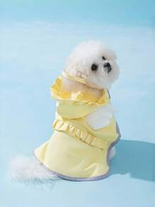 Angel Wings Design Raincoat For Pets, Candy Color, Waterproof & Windproof Dog Cat Cloak, For Small To Medium Dogs & Cats, Breathable And Lightweight Walking & Hiking Essentials With Leash Hook
