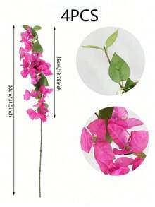 2/4/8/15pcs Artificial Bougainvillea Vine, Silk Bougainvillea Stems, Long Stems, Suitable For Home Vases, Gardens, Yards, Wedding Parties, Indoor/Outdoor DIY Floral Arrangements, Spring/Summer Decor - Bougainvillea Single Branch - Rose Red - View 4