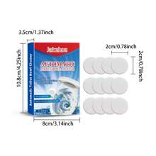 Pastilles de nettoyage pour cuvette de toilette - Détartrant effervescent pour les taches d'eau dure et l'élimination des odeurs | Pour des résultats optimaux, placez le produit dans la cuvette des toilettes, laissez-le tremper pendant 30 minutes, puis utilisez-le avec une brosse de toilette. Fraîcheur pendant 12 heures, sans danger pour les fosses septiques (12 unités)