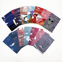 100pcs Resealable Smell Proof Zip Lock Package Mylar Bag,6*9 Cm Waterproof Self Sealing Zip Lock Plastic Packaging Baggies,Mini Candy Gummy Storage Small Pouches With Window - 100pcs Mix CTC - View 1