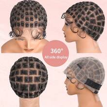 Triangle Shape Braided Wig Caps With Baby Hair Double Full Lace Wig Cap For Making Wigs, Breathable Lace Wigs Caps, Glueless Hair Net Liner Crotchet Wig Caps Comes With Nylon Mesh And Weaving Tools - Small Square - View 2