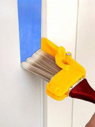 2-In-1 Paintbrush Tool - Featuring Colour-Coded Edge Guides And A Durable Plastic Handle, Ideal For Precise Edging Indoors And Outdoors Around The Home, Kitchen, And Bathroom; Suitable For Ceilings/Walls, Woodwork, And Plastering; Compatible With Emulsion Paint And Wallpaper; Perfect For Room Decoration, Wall Art, Painting, Wall Decals, Cleaning Brushes, Work Tools, DIY Tools, Men's Tools, And Gifts For Men.