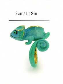 Unique Cute Blue Chameleon Ring For Women Girl Enamel Jewelry Fashion Animal Ring Party Jewelry Creative Jewelry Birthday Christmas Gifts