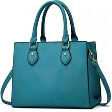 CHICAROUSAL Crossbody Purses And Handbags Women PU Leather Tote Top Handle Satchel Shoulder Bags - Blue Green - 查看 1