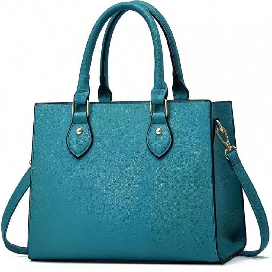 CHICAROUSAL Crossbody Purses And Handbags Women PU Leather Tote Top Handle Satchel Shoulder Bags - Blue Green - 查看 1