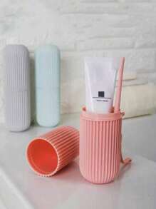 1 Pc/4 Pcs Portable Travel Toothbrush Case Set, Travel Mouthwash Cup With Lid, Toothpaste And Toothbrush Storage Box, Mouthwash Cup, Toothbrush And Toothpaste Storage Box, Travel Camping Toothbrush Cup, Travel Face Cleaning Set, Travel Essentials, Beach And Holiday Back To School Travel Organizer Graduation
