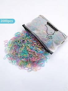 2000/4000 cái/bộ Dây buộc tóc nhiều màu dùng một lần cho bé gái - Nhiều màu - Xem 12