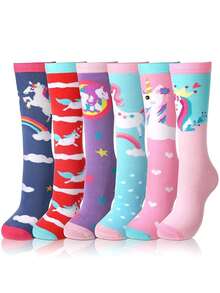 6 Pairs Children Over-The-Knee Socks, Cute Animal Gift Long Tube Socks For Girls - Multicolor - View 13