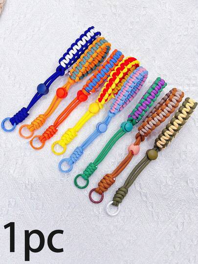 1 件装手机挂绳可调节短绳手工编织手机防盗防摔手机壳通用吊绳