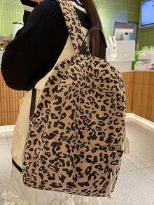 Women Minimalist Large Capacity Classic Backpack Flower Pattern Tote Bag, School Backpack - Multicolor - View 2