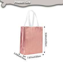 7.8 英寸 X 3.9 英寸 X 9.8 英寸可重复使用礼品袋，带手柄，适合生日、圣诞派对礼物，3/12 件 - 彩色 - 查看 3