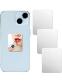 3pcs/Set DIY Mirror Stickers, Mini Oval Shaped Mirror, Acrylic Self-Adhesive Phone Back Makeup Mirror, Acrylic Material Phone Mirror Sticker,Makeup,Cheap,Room Decor,Vanity,Travel,Bedroom,Makeup Accessories,Mirror,Vanity Mirror