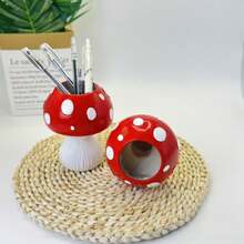 1pc Collectible Figurine Mushroom-Shaped Flower Pot, Bright And Lively, With Exquisite Texture On The White Column At The Bottom. It Can Be Used To Plant Flowers Such As Tulips. Whether Placed On A Windowsill, Desktop, Or Used As An Indoor Decoration, Or As A Toothbrush Holder Or Pen Holder, It Can Add A Fairytale-Like Natural Charm To The Space And Is A Preferred Item For Home Decoration And Gardening Enthusiasts.