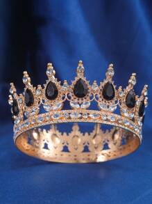 1 Stück Damen Stirnband mit Strass-Krone Dekor, luxuriöse Kopfbedeckung mit königlicher Krone, eleganter Braut-Haarschmuck für Veranstaltungen, Partys und Festlooks