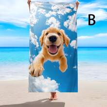 1 Pc Creative Popular Printed Beach Towel, Soft & Comfortable, Lightweight, Sand Proof, Super Absorbent Beach Blanket, Suitable For Travel, Swimming, Surfing, Yoga, Camping, Sunbathing, Beach Accessories, Outdoor Travel Essential Gift