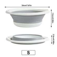1pc Foldable Silicone Basin, Portable Collapsible Washbasin For Face Washing, Vegetable Washing, Foot Soaking, Multi-Purpose, Suitable For Dorm