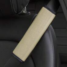 1 pièce Housse de ceinture de sécurité de voiture en PU gaufré, accessoires intérieurs automobiles universels toutes saisons