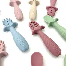 Silicone Baby Spoons, Slotted Spoons, Porridge Spoons - Toddler Silicone Feeding Utensils, Learning Eating Training Silicone Licking Spoon - Multicolor - View 9