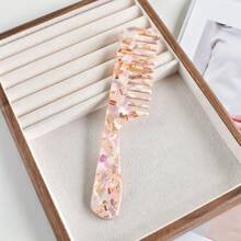 1 Stück Mehrfarbig Breitzahn Haarbürste aus Acetatplastik mit Griff, 18 cm tragbarer Haarstyling-Kamm, geeignet für verschiedene Anwendungen, niedliches Pflege-Werkzeug-Geschenk, Lässig