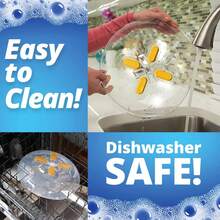 Magnetic Microwave Cover For  | Clear Microwave Splatter Cover | Microwave Plate Cover With Steam Vents | Dish Cover | Dishwasher Safe | Orange - 1 - View 2
