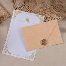 5 pezzi Set di buste e carta da lettere con texture ad albero, stile cinese vintage, carta speciale per inviti di nozze, biglietti d'auguri, cartoline