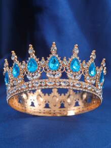1 Stück Damen Stirnband mit Strass-Krone Dekor, luxuriöse Kopfbedeckung mit königlicher Krone, eleganter Braut-Haarschmuck für Veranstaltungen, Partys und Festlooks