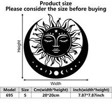 1 件太阳和月亮金属墙饰 - 神秘符号，非常适合家居和户外装饰，浪漫情人节或生日礼物，小屋和牧场风格，非常适合房间装饰 - 彩色 - 查看 14
