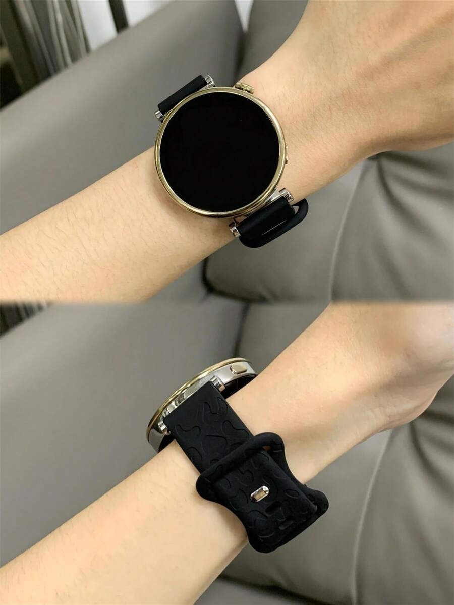 1 条 18 毫米/20 毫米/22 毫米硅胶表带，兼容三星 Galaxy Watch 3/4/5/6 40 毫米 44 毫米经典 43 毫米 47 毫米，兼容华为 GT5 GT4 GT 3/2 46 毫米，男士女士 - 黑色 - 查看 1