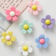 7/14pcs Cute Cartoon Flower Shoe Charms - Random Color PVC DIY Accessories, Fit For Clogs, Sandals And Beach Bags - Birthday, Christmas, Valentine's Day, Halloween Gifts, Adorable Shoes
