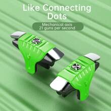 2pcs Green K-1 Game Assist Mechanical Press Linked Chicken Eating Device, Game Press Keys, No Battery Mechanical Keys For Android/IPhone Phones