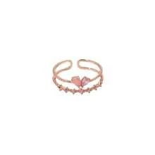 1pc Cat Eye Stone Heart Shaped Open Ring, Suitable For Daily Wear