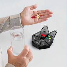 1 pièce Boîte organisatrice de mini-pilules de 7 jours, boîte de rangement hebdomadaire pour médicaments en plastique à compartiments multiples et scellée, portable