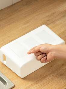 1pc Kitchen Cabinet Door Inner Storage Box, Wall Mounted Non Perforated Cabinet, Cling Film Hanger, Bathroom Storage Rack, Household Cabinet Storage Box Cleaning Tool Storage Box, Storage Rack, And Storage Basket. Cabinet Storage .