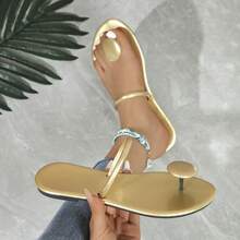 女士休闲纯色系带派对百搭人字拖