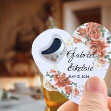 1 PIEZA Texto personalizado, felicitaciones de cumpleaños, aniversarios de bodas y de pareja, regalos de pareja, abrebotellas, pegatina personalizada con forma de corazón y patrones florales y de plantas para el refrigerador, pegatinas para refrigerador, imán de abrebotellas personalizado, regalos para fiestas, bolsas de regalo y pegatinas gratis, imán de abrebotellas de recuerdo de boda, abrebotellas para el refrigerador personalizado, recuerdos de fiesta de boda para invitados, recuerdos de fiesta de bodas, regalos de bodas