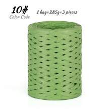 285g Raffia Yarn, Handmade DIY Knitting Bamboo Fiber Paper Yarn, Colored Bundling Ropes For Gift Box, Used For Making Summer Sun Hats, Slippers, Storage Baskets, Bags, Hanging Decorations And More. 1 Bag = 285g = 3 Pieces