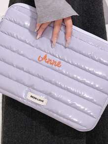 1pc Personalized Fashion Lightweight Handbag Inner Liner, Custom Embroidered Laptop/Tablet Sleeve Compatible With IPad, 13/14 Inch Notebook, Highly Attractive Portable Computer Bag, Suitable For Daily Carry And Gifting Compatible With Macbook