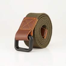 Casual Canvas Belt With Buckle, Suitable For Teens, Students, Military Training, Unisex