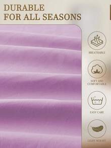 2/3pcS Solid Color Purple Fitted Sheet Set (1Pc Fitted Sheet+2pcs Pillowcases), Mattress Protector, Mattress Cover For Bed, Bed Sheet Set, Soft And Breathable, For All Size Bed -Twin, Full, King, Queen Size Sheet Deep Pocket Up To 11.8 Inch Home Textile - Purple - View 8