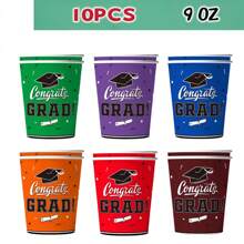 30pcs/Set Party Disposable Paper Napkins, Cups, 6 Colors (20pcs Napkins, 10pcs Cups), Suitable For Theme Parties, Gatherings, Daily Use, Home