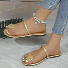 女士休闲纯色系带派对百搭人字拖