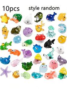 5/10/20PCS Mini Marine Resin Animal Miniature Marine Animal Statues Marine Microplastic Animal Aquarium Decorations DIY Fish Tank Potted Plants Miniature, Marine Animal Toys, Microplastic Animals, Miniature Resin Animals, Stress Relieving Toys, Miniature Models, Mini Toys, Small Animals