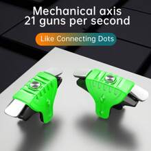 2pcs Green K-1 Game Assist Mechanical Press Linked Chicken Eating Device, Game Press Keys, No Battery Mechanical Keys For Android/IPhone Phones