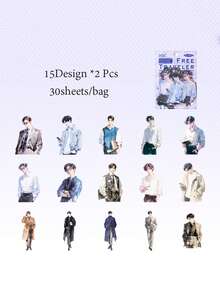 4pcs Shulan Step Series Sticker Pack, Various Themed Boy Styles, Transparent PET Planner Sticker Set Perfect For DIY Scrapbooking, Stamping & Accessory - one-size - View 12