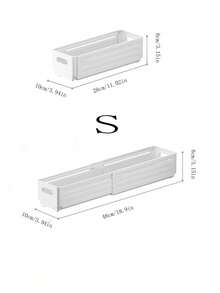 1 pieza Caja de almacenamiento de gabinete extensible, estilo deslizante para estantería, cocina, escritorio, libros, papelería, meriendas, organizador para baño, hogar, estudiante, caja de almacenamiento plegable de gran capacidad para ropa, ropa interior y calcetines