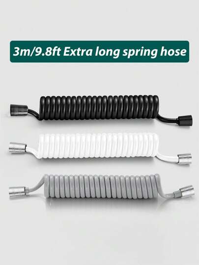 Extra Long Spring Hose 3Meters/9.8ft Flexible Shower Tube Anti-Twist & Stretchable For Water Plumbing Toilet Bidet Sprayer