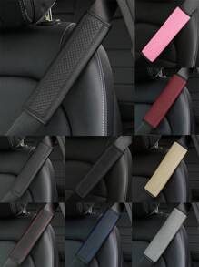 1 pièce Housse de ceinture de sécurité de voiture en PU gaufré, accessoires intérieurs automobiles universels toutes saisons