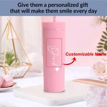 1 Stück personalisierter Name Schlanker Becher, 16oz doppelwandiger mattierter Acryl Schlanker Becher, Urlaubsgeschenk, Valentinstag Geschenk, Überraschungsgeschenk für sie, Büro Kaffeetasse für Zuhause, Outdoor Reise Wasserflasche, Geburtstag, Einzigartig, Ideale Geschenke für ihn zum Valentinstag, Muttertag, Geburtstag, Vatertag, Abschluss, Hochzeit, Einweihungsparty, Hochzeitsartikel