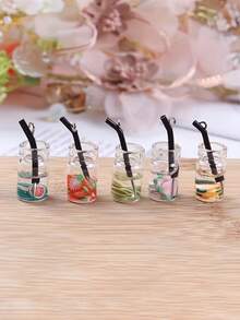 EECLYCJ 10个/20个 3D逼真迷你食物珍珠奶茶杯/果汁杯 DIY玻璃树脂工艺饰品配件，适合女孩/女性，手工耳环、项链、钥匙扣、手机壳、发夹、DIY饰品制作材料 - 彩色 - 查看 3